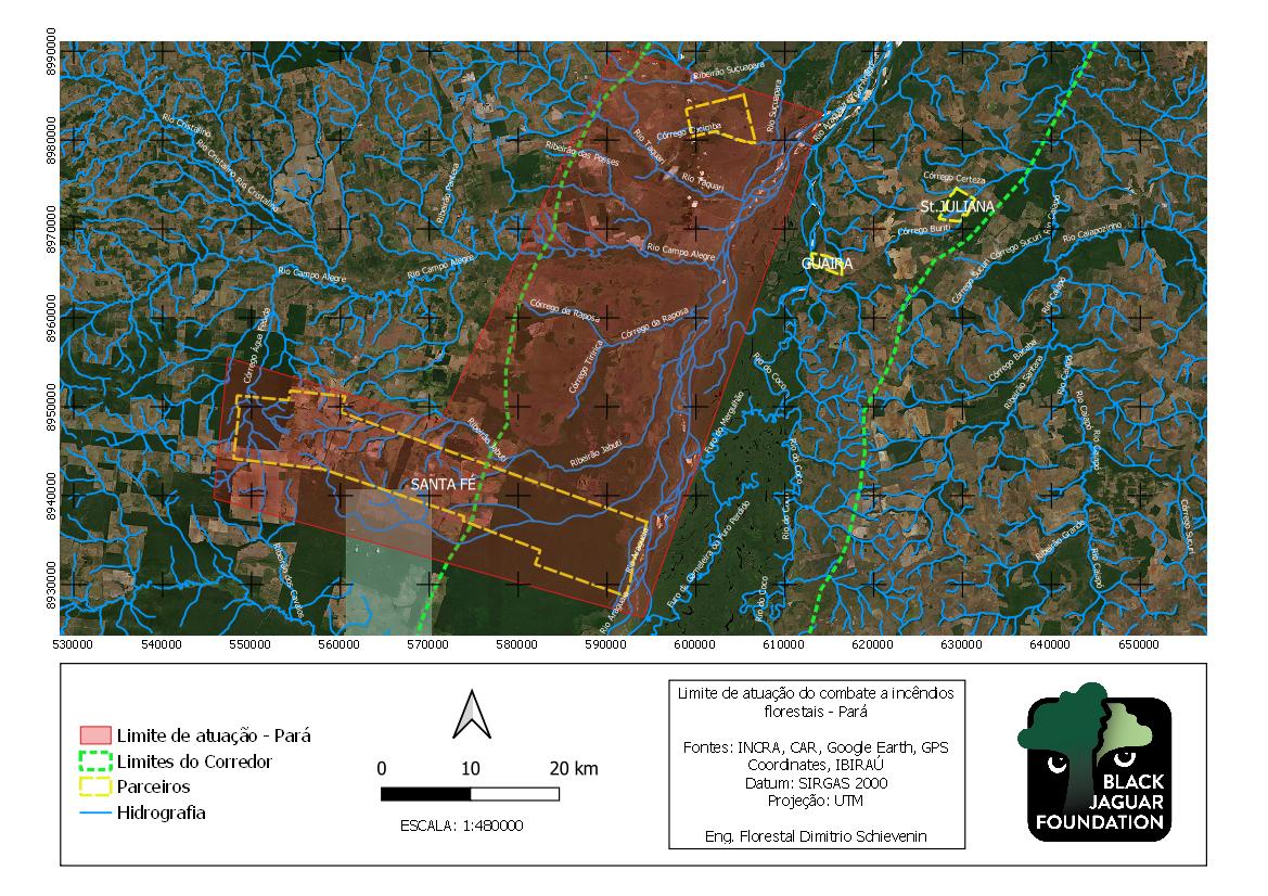 Map showing area to be protected by the BJF, from fires in Brazil