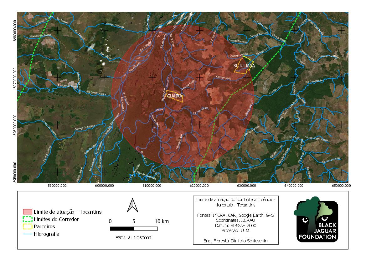 Map showing area to be protected by the BJF, from fires in Brazil